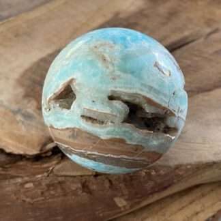 Aragoniet blauw bal 6.6 cm
